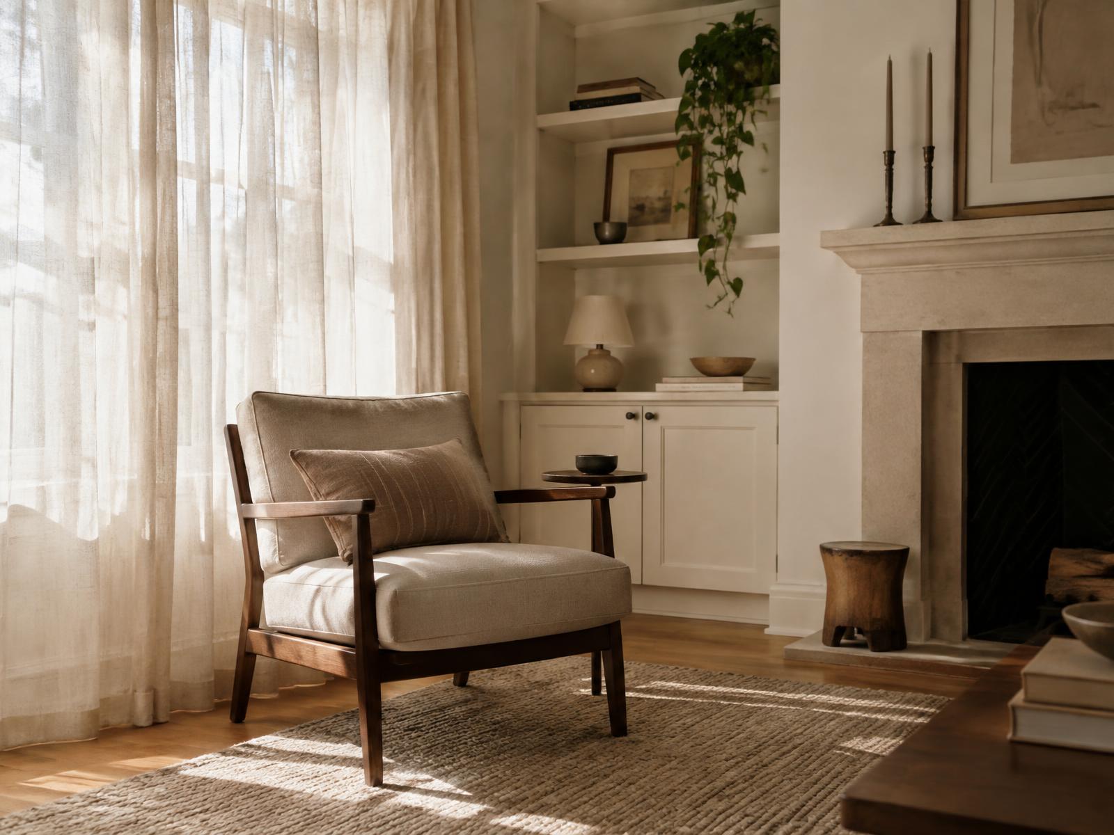 A reading corner in soft afternoon light